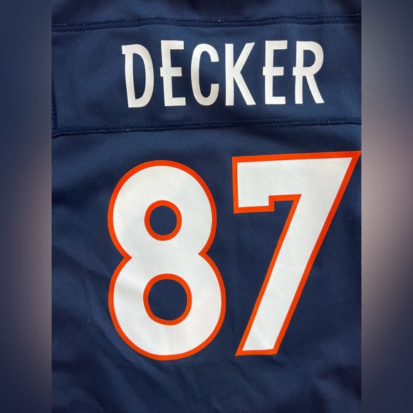 Nike Denver‎ Broncos Eric Decker #87 Orange Jersey NFL Football Youths Size XL - Picture 8 of 9